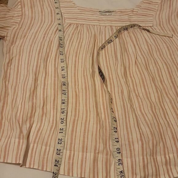 Rachel Zoe stripped. Linen peasant boho top size - Picture 6 of 10